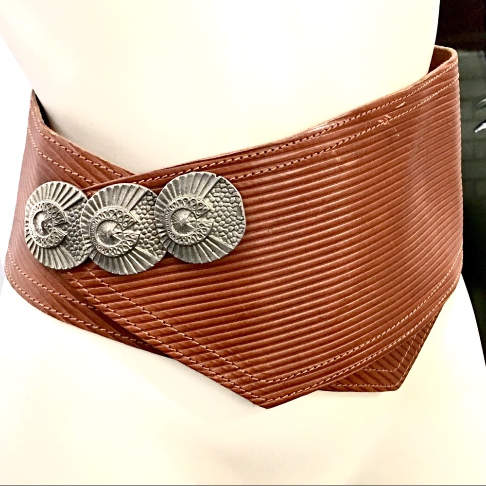 1970s Vintage European Leather Wide Rust Belt